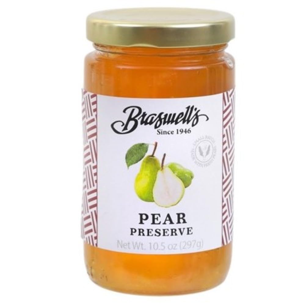 Braswell’s Sweet and Savory Jellies, Jams, and Preserves – Small-Batch, Renowned Specialty, Made in USA, Since 1946 (10.5 Ounce, Pear)