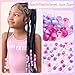 VENOFEN 48PCS Pink Hair Beads Purple Large Bead for Braids Pony Beads for Kids Girls Loc Dreadlock Accessories Cute Braids Decoration Jewelry Making Kit