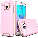 Galaxy S7 Edge Case -- Artech 21 [Dalls Lazer Series] Slim Dual Layers [ Shockproof ] [Drop Proof ] Textured Pattern Anti-Slip Protective Cover Case For Samsung Galaxy S7 Edge -- [Pink/Rose Gold]