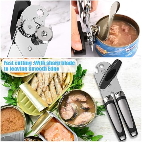 Image of Can Opener Tin Cutter Heavy Duty Stainless Steel Multipurpose Opener for Bottles, Cans and Tins for Household, Outdoor Camping