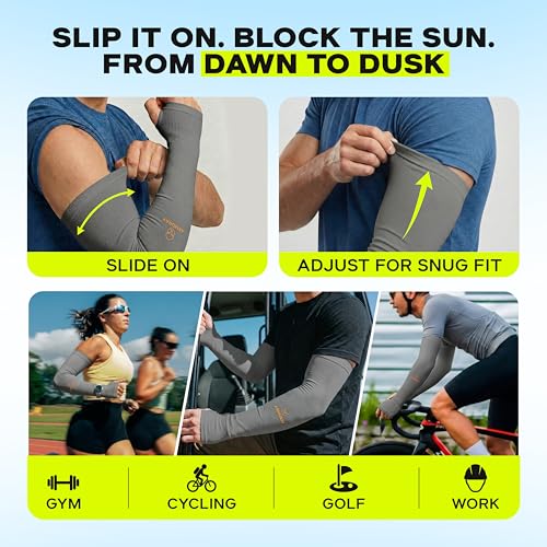 Image of ARMORAY Arm Sleeves for Men and Women - UV Sun Protection Cooling Compression - Tattoo Cover Up Sleeve for Daily Wear & Work