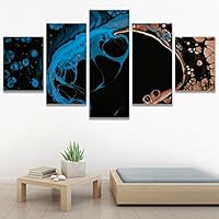 SIGNWIN 5 Panel Canvas Wall Art Modern Art 3D Abstract Abstract Brushstroke Contemporary Digital for Home Decorations Ready to Hang - 60