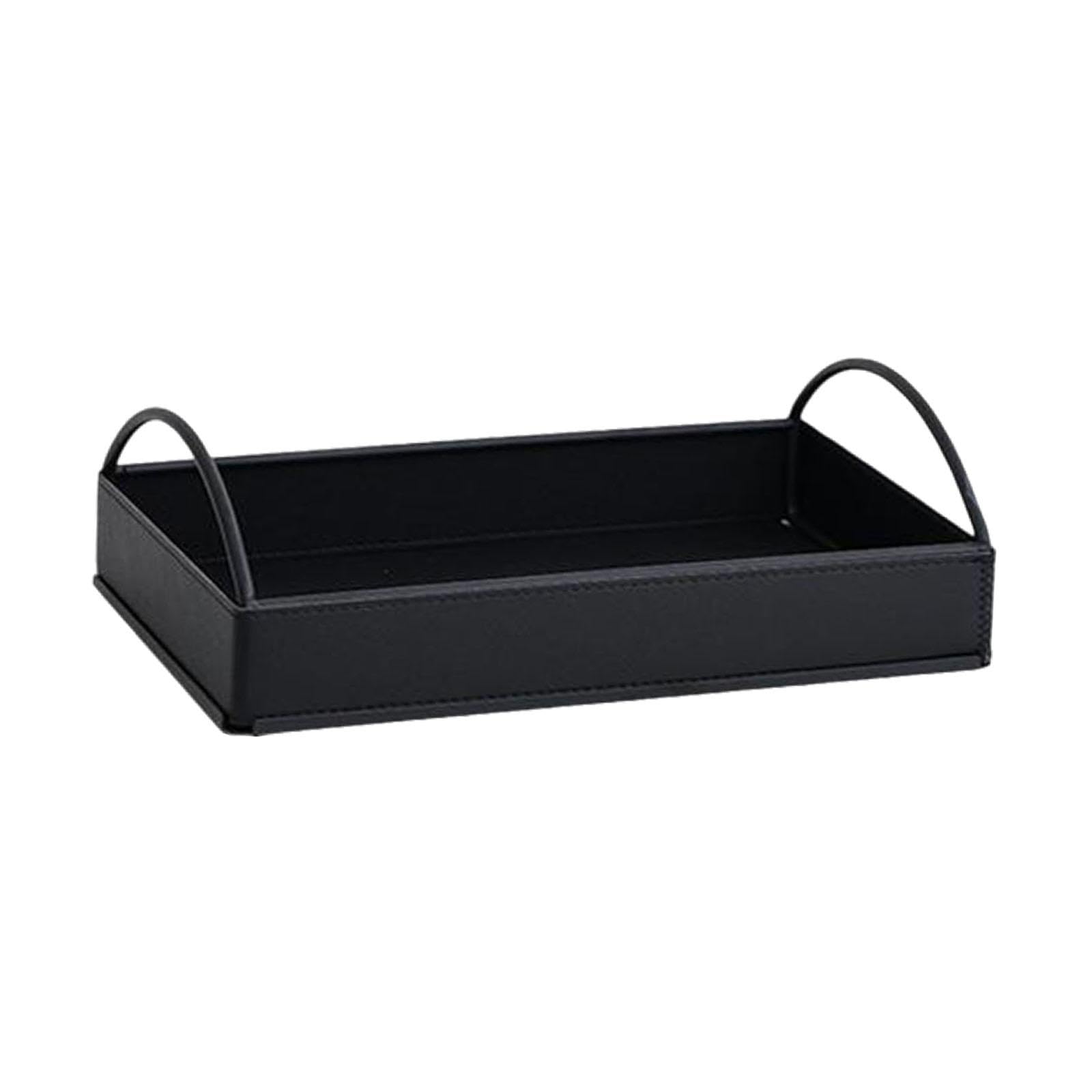 BNF®Valet Tray Organizer PU Leather Iron Keys Tray for Bathroom Entryway Dresser Black|Home & Garden|Household Supplies & Cleaning|Home Organization|Storage Boxes 3