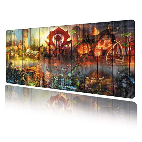 World of Warcraft Large Gaming Mouse Pad Non Slip Rubber Stitched Edges Large Gaming Keyboard Mat Mouse Pad 11.8 Ã— 31.5 Ã— 0.12 Inches (30x80cm)