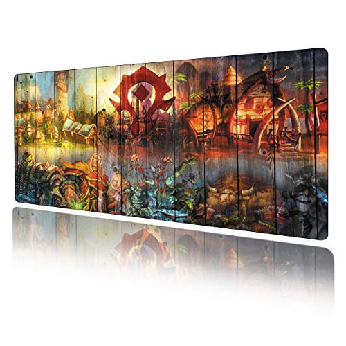 World of Warcraft Large Gaming Mouse Pad Non Slip Rubber Stitched Edges Large Gaming Keyboard Mat Mouse Pad 11.8 × 31.5 × 0.12 Inches (30x80cm)