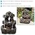 Sunnydaze Layered Rock Waterfall 32-Inch Polyresin and Fiberglass Outdoor Rock Fountain with LED Lights