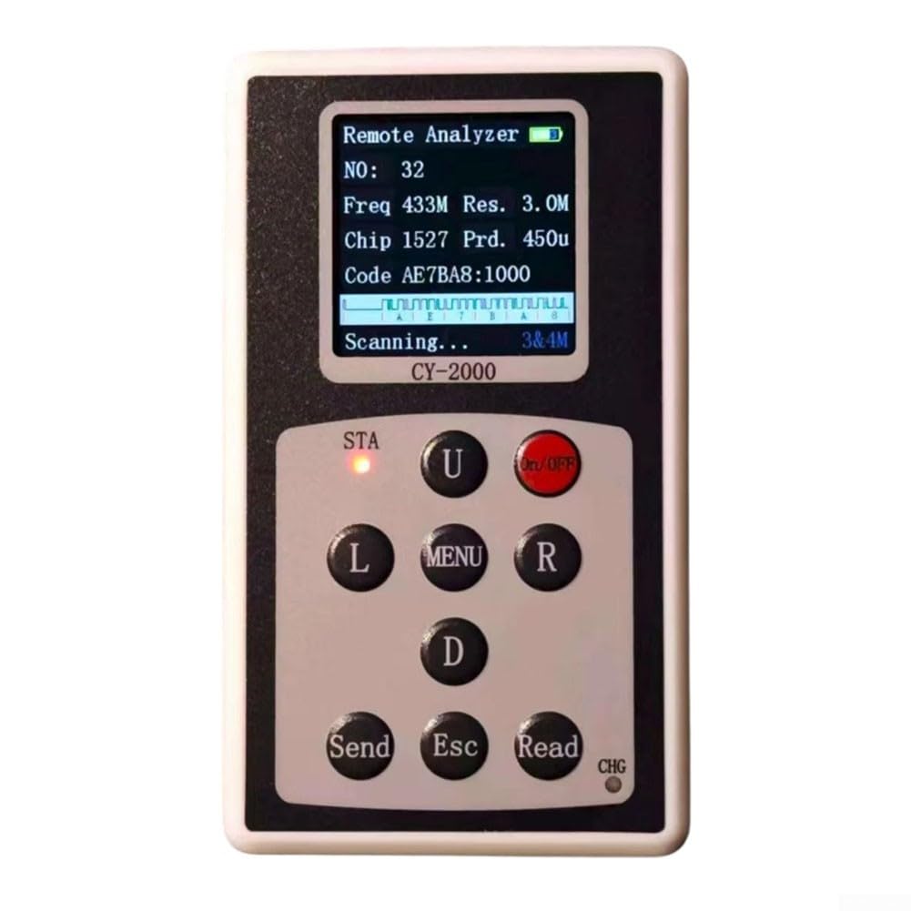 Analyseur de télécommande sans fil CY-2000 avec prise en charge de fréquence double bande, identification de puce PT2262 EV1527 et 50 emplacements de données