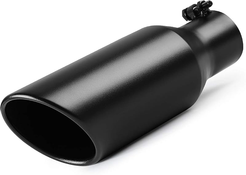 Ponteira de escapamento A-KARCK 6,35 cm de entrada e 10,16 cm de saída – 30,48 cm, preta