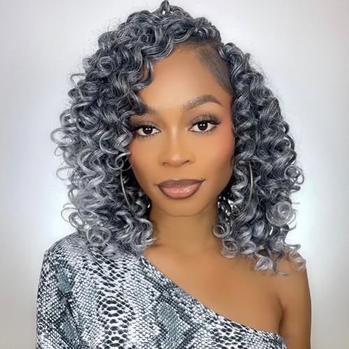 GoGo Curl Crochet Hair for Women 12 Inch Grey...