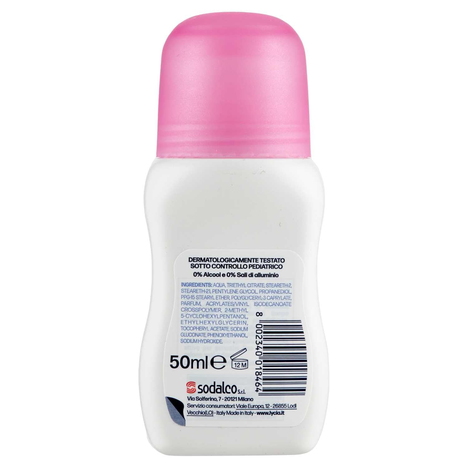 Italian Gourmet Deodorante Girl Roll-on 0% Alkohol aluminiumfrei 12 x 50ml | Salzfreie Formel, delicata per pelle giovane, frischer Schutz im Alltag, Gesamtnettogewicht 600 ml + Kostenlos Polpa 400g