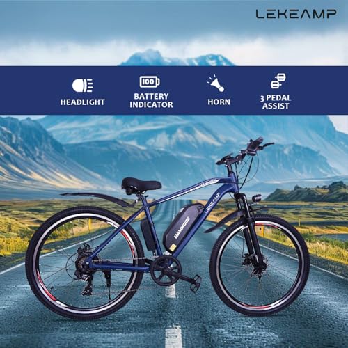 Image of Hammock Electric Bike | 26 inch Tyres x 2.10 inch Width | 25 km /h Speed | 250W Motor | Disc Brakes | 5-Level Pedal Assist | 10.4Ah NMC Detachable Battery | Spring Front Suspension | Oxford Blue