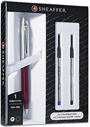 Sheaffer 100 Ballpoint Pen, Medium Point, 1.0mm, Red Barrel, Black Ink