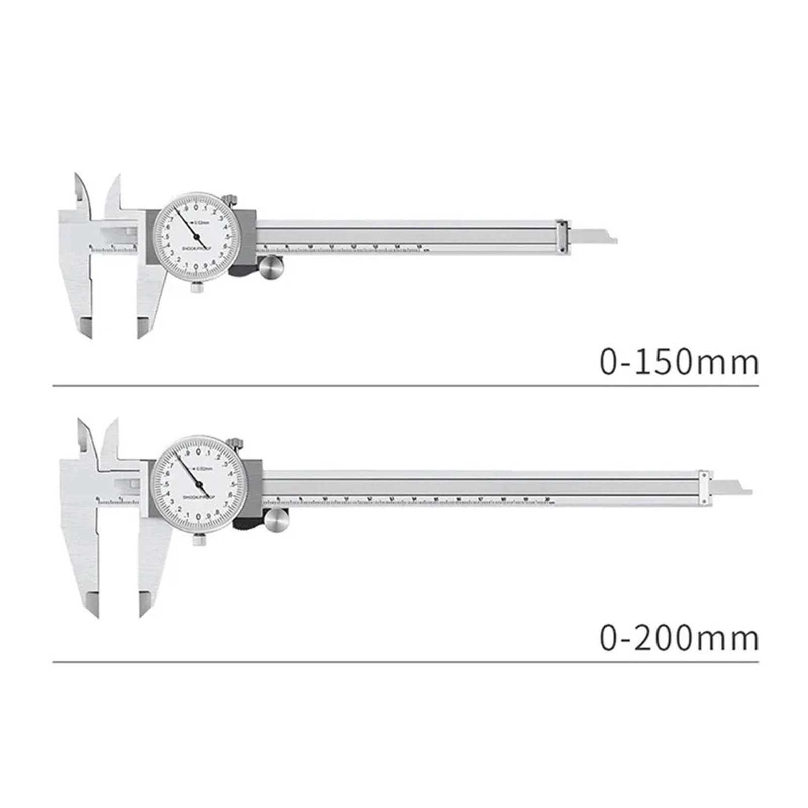 Calibradores Vernier con calibre 0-150/200 mm 0,02 mm Calibradores de medición(0-150mm)