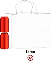 Vista 7 de qiqee 13"x4.5"x10" Large Gift Bag with Handles Bulk 100PCS Gift Paper Bags Black Bags Multiple Uses (Wide Large)