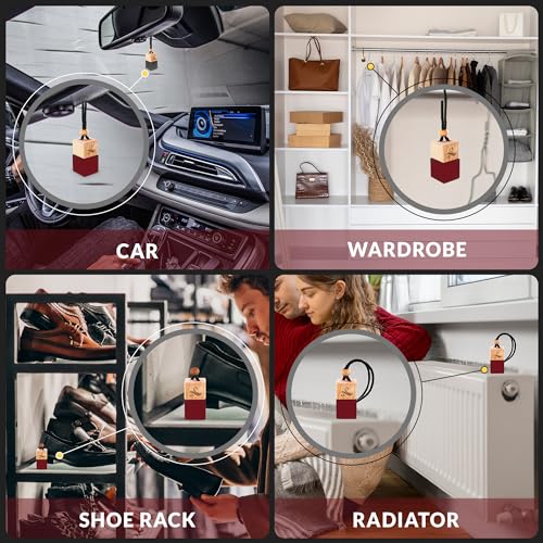 Image of Luxury Amber Saffron Car Perfume | Long Lasting Hanging Air Freshener Diffuser | Odor Neutralising Fragrance Oil Scent | Premium Car Accessories Interior | Elegant Automotive Fragrance Oil Refresher