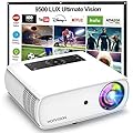 HOPVISION Native 1080P Projector Full HD, 15000Lux Movie Projector with 150000 Hours LED Lamp Life, Support 4K 350" Home Outdoor Projector for Smartphone/PC/Laptop/ PS4/ TV Stick/EXCEL/PPT