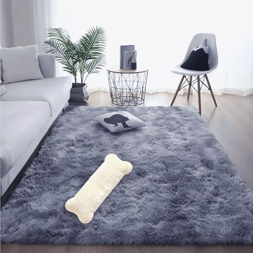 Tapis de sol salon lavable en machine grand format moquette chambre gris