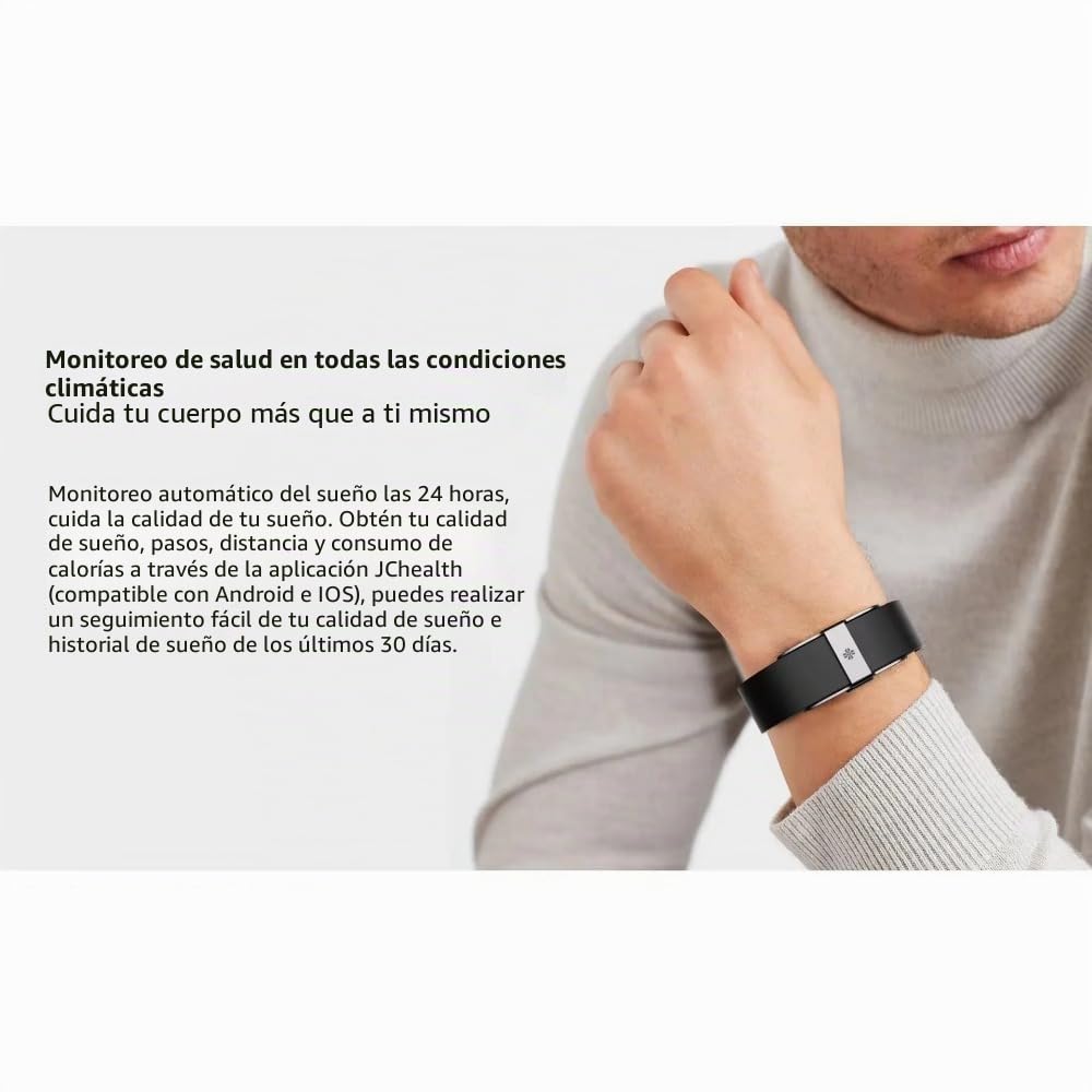 Ethelred Pulsera inteligente 2208A con monitor de ritmo cardíaco, podómetro, monitor de actividad física para hombres y mujeres, pulsera electrónica (plata)
