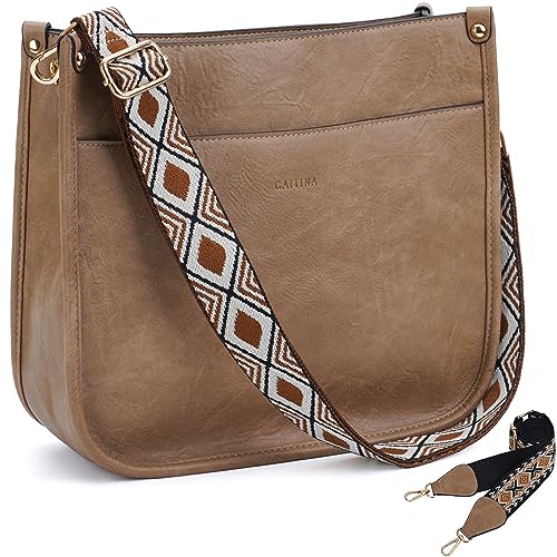 Image of Crossbody Bag Women Vegan Leather Hobo Handbag Trendy Crossbody Shoulder Bag Purses For Women with 2 Adjustable Strap