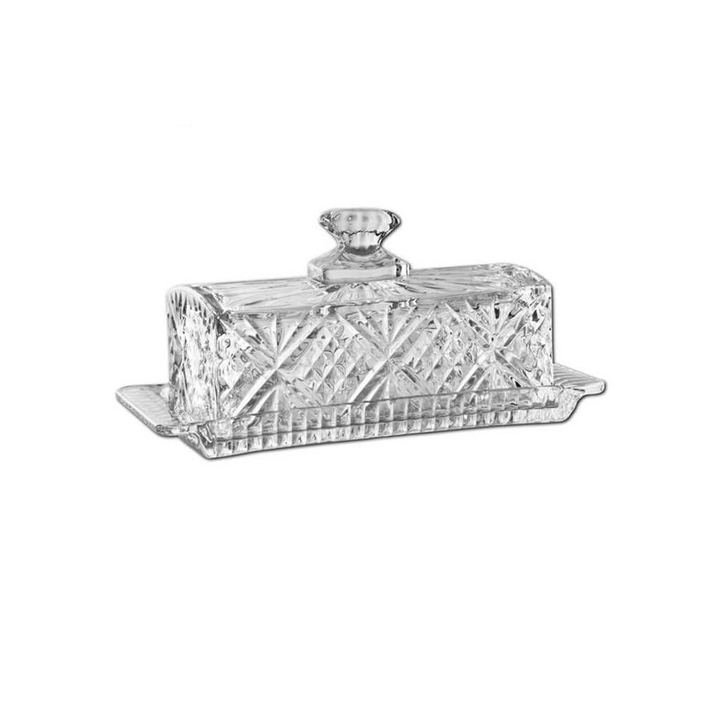 Zyyanshop One Color Butter Dish Covered Butter Dish Embossed Cheese Organiser In Glass For Kitchen
