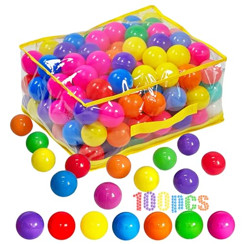 Image of LANGXUN Soft Plastic Ball Pit Balls, Plastic Toy Balls for Kids, Ideal Gift for Baby Toddler Birthday, Ball Pit Play Tent, Baby Kiddie Pool Water Toys, Party Decoration