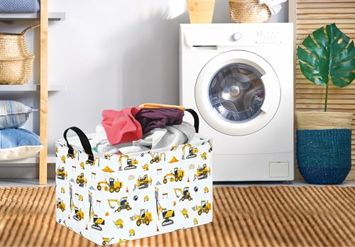 Image of Rectangle Gift Storage Basket Home Shelf Storage Basket Organizer Box Clothes Laundry Hamper Nursery Basket Laundry Basket with Handles (Vehicle)