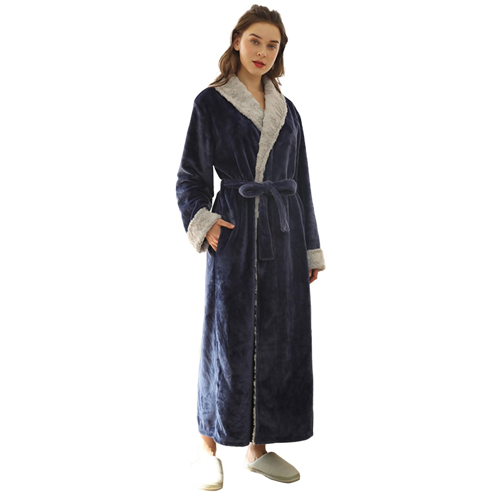 Pyjama Femme Satin Court Robes Polaires Femmes Long Hiver Chaud Doux Robes de Bain en Peluche pour Femmes Confortable Manteau de Maison Kimonos de Plage Femmes