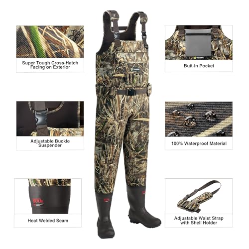 TIDEWE Chest Waders, Hunting Waders for Men with 800G Insulation, Waterproof Neoprene Bootfoot Wader, Realtree Max 7, Size 11 by TIDEWE - Image 3
