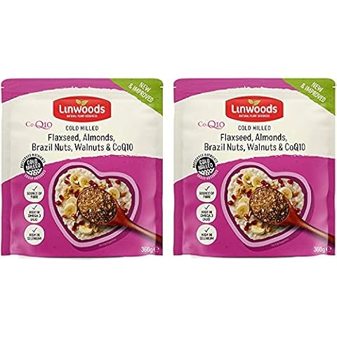 Linwoods Milled Flaxseed, Almonds, Brazil Nuts, Walnuts and Co-q10 360g (Pack of 2) Cover