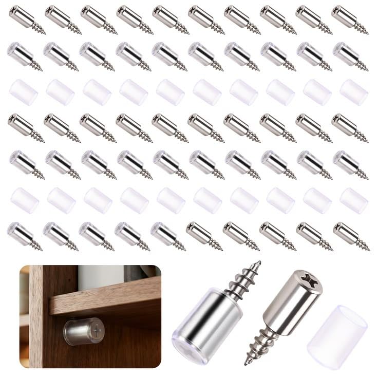 Cabinet Shelf Support Pins Metal | Adjustable Shelf Support Screws for Wardrobe, Kitchen & Bookshelf | Heavy-Duty Rust-Resistant Shelf Holder (Pack of 20)-image-32