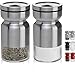 CHEFVANTAGE Salt and Pepper Shakers Set with Adjustable Pour Holes, Stainless Steel