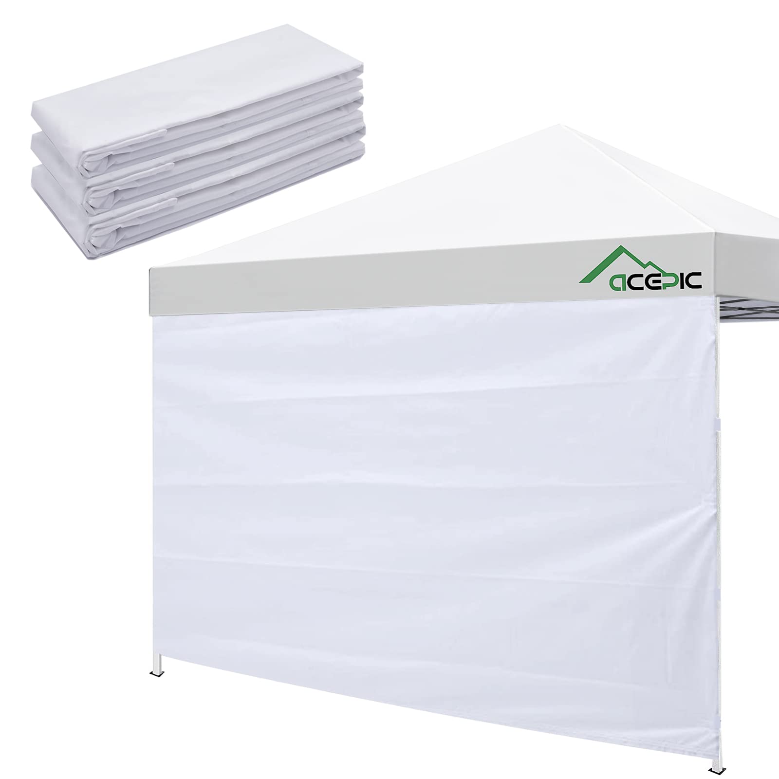 Gazebo Side Panels 3m x 3m, 210D Oxford Fabric, Windproof and Rainproof, Privacy in 3x3M Gazebos Tent for Party, Outdoor, Seaside Camping, 3 PCS Gazebo Sides Panels Only(White)