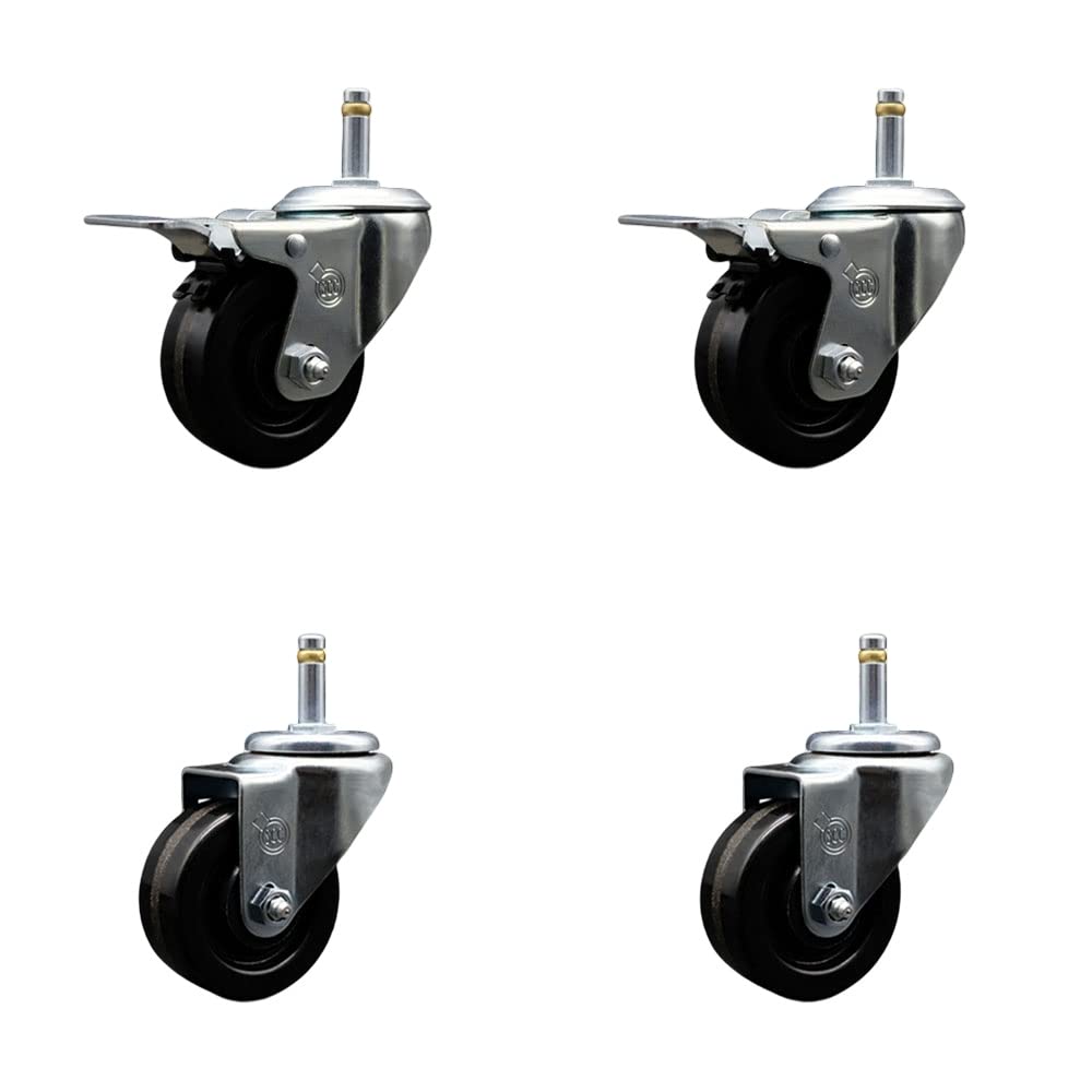 Phenolic Swivel Grip Ring Stem Caster Set of 4-3