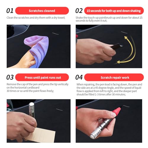 Image of Carhoo 1D9 Silver Graphite Metallic Compatible With Toyota Exact Match Touch Up Paint Pen, Car Scratch Remover for Nicks and Chips Repair - 0.56 Fl Oz(16ml)