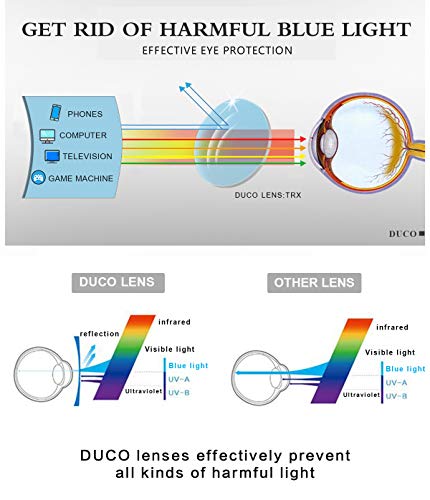 Image of DUCO Superlight Blue Light Blocking Computer Reading and Gaming Eyewear Glasses,Anti Blue Light 100% UV Protection 305