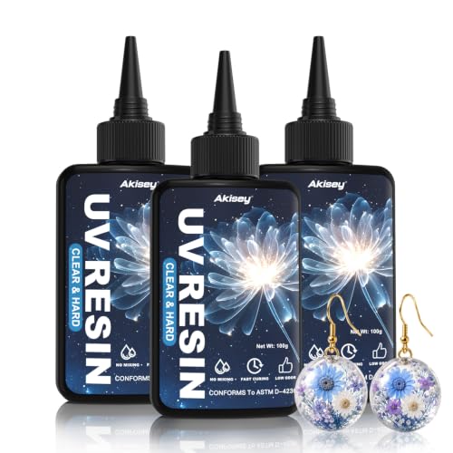 Akisey UV Resin 300g Crystal Clear UV Epoxy Resin for Jewelry & DIY Craft