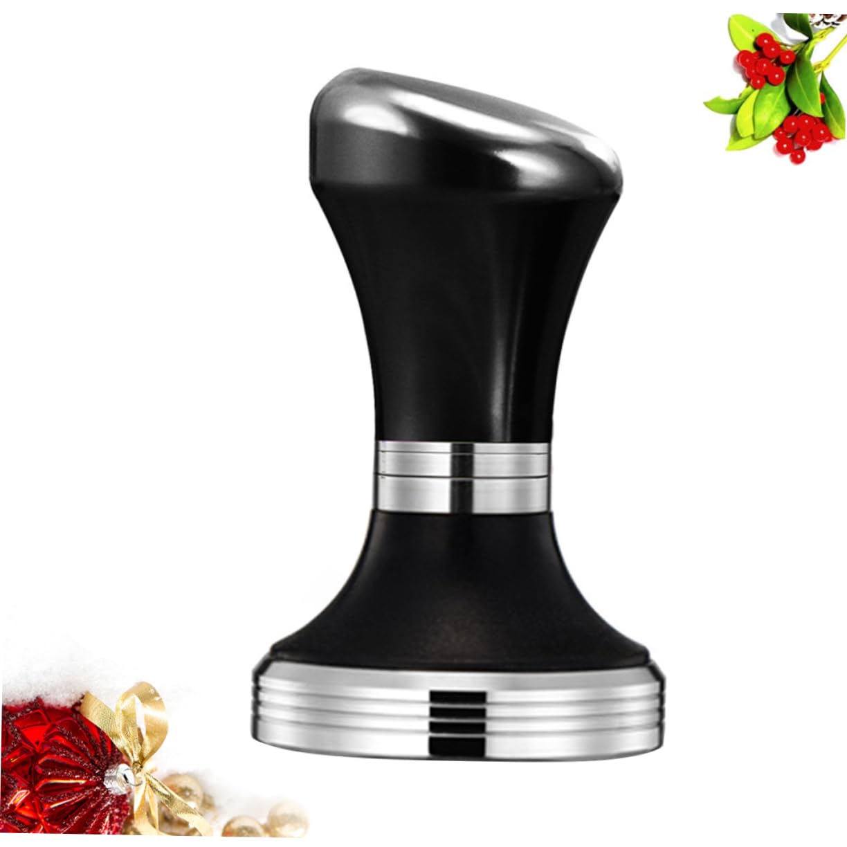 Kaffeestampfer 58mm aus Edelstahl für Espresso Basis | Schwarz, Korrosionsbeständig, für Zuhause und Café, Kaffeezubehör für Präzises Andrücken