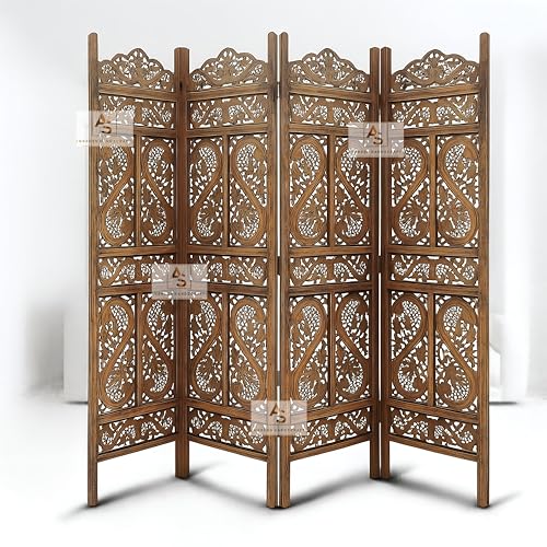 Image of Partition for Living Room,Divider,Partition Wall Divider Screen Separator, Wall Panel Divider for Hall | Bedroom |Office | Puja Room | Restaurant S Design (4- Panels with Stands)