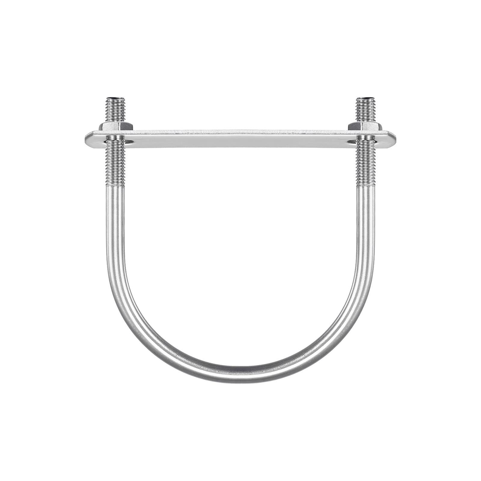 Unifizz Round U-Bolt,3 Set 304 Stainless Steel M6 U Bolts 63mm(2.5") Inner Width 80mm Length with Nuts and Frame Plate for Automobiles Boat Trailer