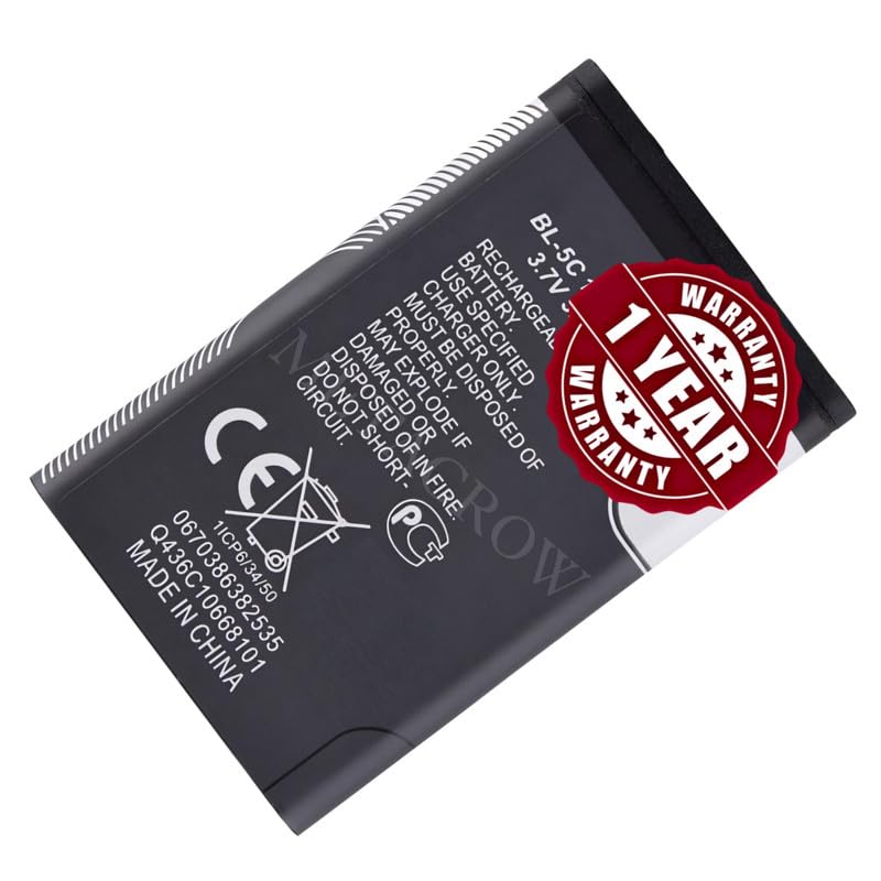 Image of Original BL-5C Battery Compatible for Nokia 2610 Battery - (1020mAh) - 1 Year Warranty MC4