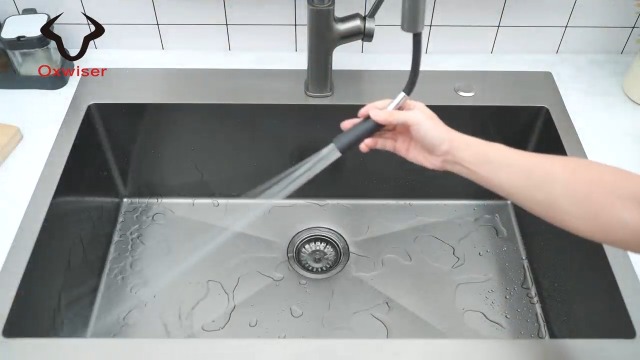 Drop In Kitchen Sink 27 Inch Black Top Mount Sink 16 Gauge