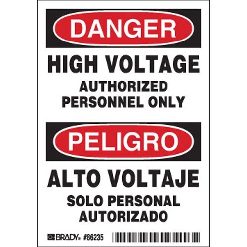 Brady 86235, Machine/Equipment Label, (20 Packs of 5 pcs)