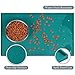 VIVAGLORY Dog Food Mat, Cat Dog Feeding Mat, Waterproof Non-Slip Food Grade Silicone Mat Placemat with Raised Edge, Anti-Messy Pet Bowl Mat for Food and Water, Deep Green, S(19