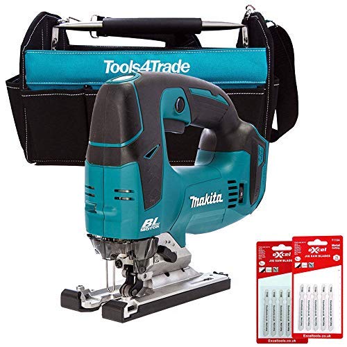 Makita Djv182z 18 V LXT Brushless Scie sauteuse sans fil avec sac de transport et 10 lames de métal