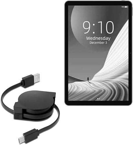 BoxWave Cable compatible con Chuwi HiPad Air - miniSync - USB-A a USB tipo C, cable retráctil - USB-A a USB tipo C