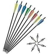 Lamehfyo 12pcs Carbon Crossbow Bolts 20 Inch Crossbow Arrows Carbon Arrows Hunting Archery Arrows...