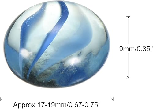 Miniatura 2 de MECCANIXITY Canicas decorativas de vidrio plano de 0.669-0.748 in, cuentas de relleno de jarrón de rocas, pétalos azules para decoración de mesa de