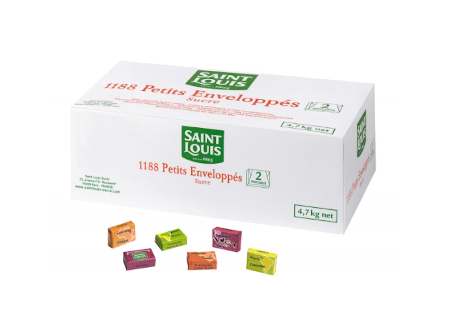 1188 Petit Envoloppées Sucre en Morceaux Saint Louis 4,7kg/Boite - Offres de 1, 2 et 3 Boites - Livraison Gratuite France (1 boite)