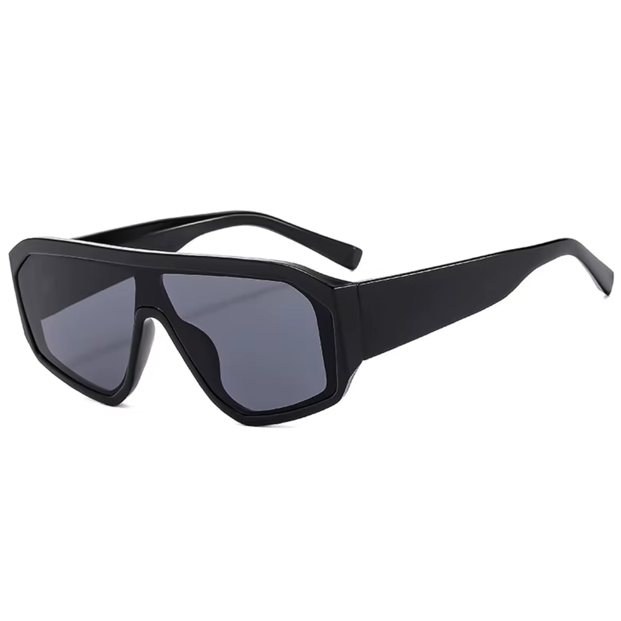 Oversized Shield Sunglasses for Men & Women | Vintage Curved Lens Punk Designer Shades | HD Sun Protection PC Lens, Lightweight Frame for Streetwear, Driving, Travel & Outdoor Fashion (M277)-image-22