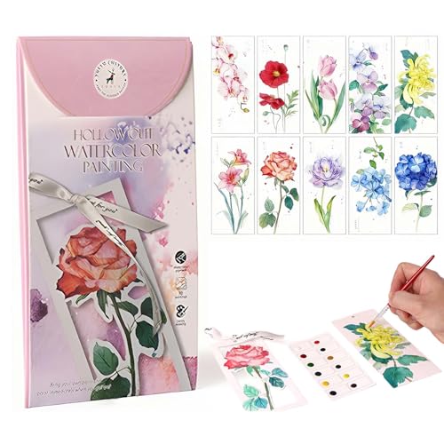 Hedremy Acquarelli per Dipingere,Album da Colorare per Adulti,Segnalibro Personalizzato, Adatto per la Casa, la Scuola, i Viaggi e per Chi è alle Prime Armi con la Pittura ad Acquerello